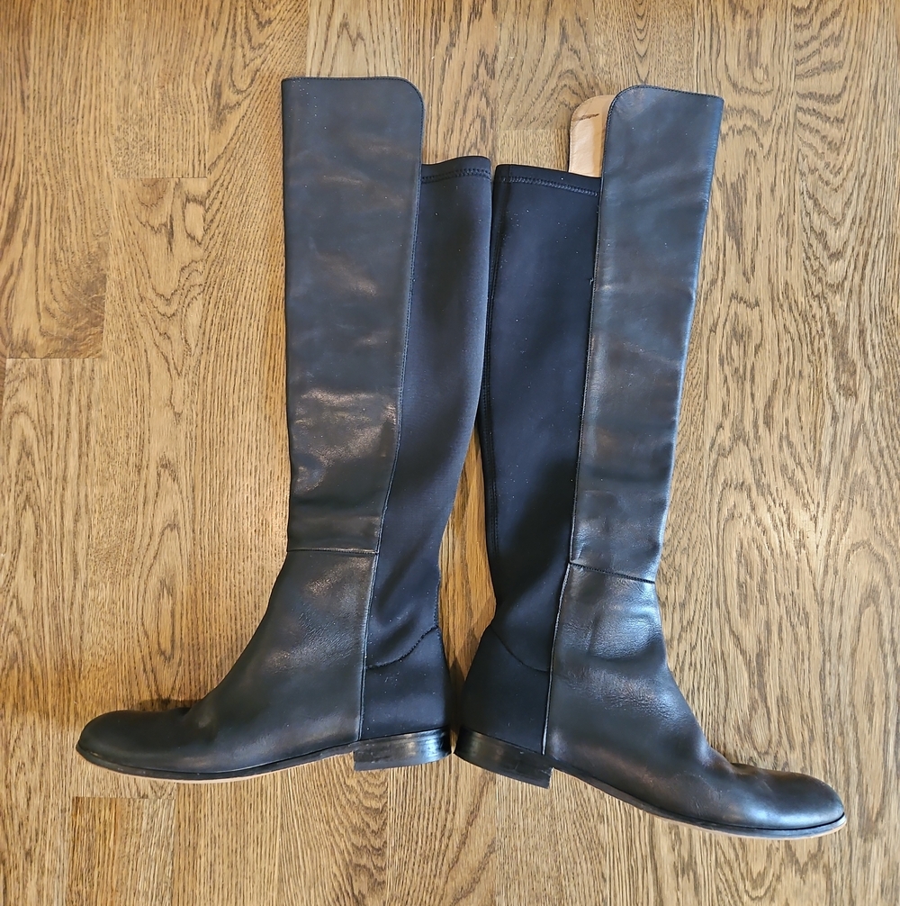 Corso COMO OVER the Knee Black Leather Boots Size 9